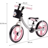 Kinderkraft 2Way Next Loopfiets Roze | 12 inch Wielen | 80 cm vanaf