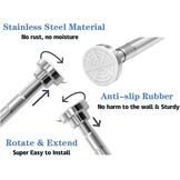 Telescopische Douchegordijnstang RVS 105-170cm Zilver