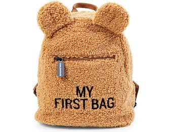 CHILDHOME, kinderrugzak, babyrugzak, school, kleuterschool, creche, twee vakken, aangepaste inhoud voor lunchtrommel/fles, afneembare veiligheidsring, waterafstotend, teddy beige
