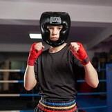 Hoofdbescherming boksen voor kickboksen, vechtsport, MMA training, boksen gezichtsbescherming, bokshelm met maximale bescherming