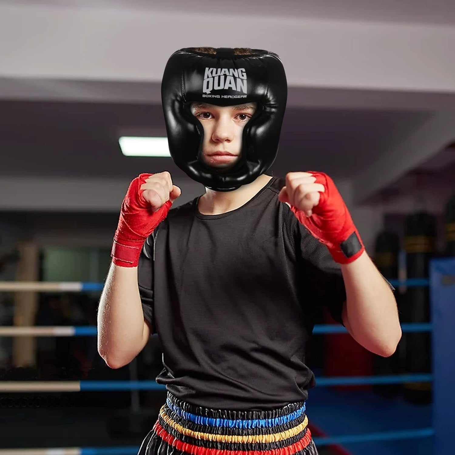 Hoofdbescherming boksen voor kickboksen, vechtsport, MMA training, boksen gezichtsbescherming, bokshelm met maximale bescherming
