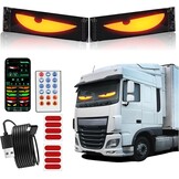 Duivelsaugenlicht, 2 stuks, duivelsogen, led-programmeerbare ooglichtborden, dynamisch flexibel led-display, auto met app-besturing en afstandsbediening, voor auto, vrachtwagen, 10 x 35 cm