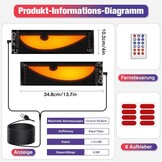 Duivelsaugenlicht, 2 stuks, duivelsogen, led-programmeerbare ooglichtborden, dynamisch flexibel led-display, auto met app-besturing en afstandsbediening, voor auto, vrachtwagen, 10 x 35 cm