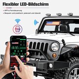 Duivelsaugenlicht, 2 stuks, duivelsogen, led-programmeerbare ooglichtborden, dynamisch flexibel led-display, auto met app-besturing en afstandsbediening, voor auto, vrachtwagen, 10 x 35 cm