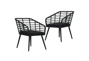 vidaXL Tuinstoelen 2 st Poly Rattan Zwart - 37% Korting