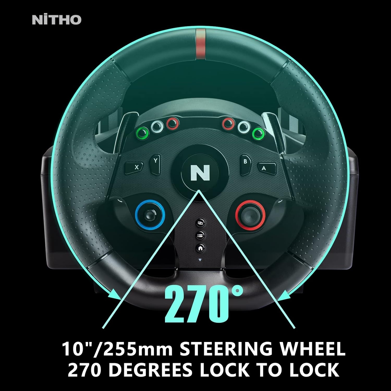 NiTHO Drive Pro One Stuurwiel met Pedalen en Aparte Shifter, 270 Graden Gamingstuur voor PC, PS4, Xbox One, Xbox Series X/S en Switch, Zero Dead Zone Racing Wheel