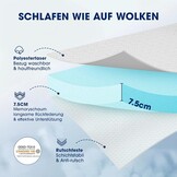 DOPEDIO Traagschuim Matrashoes 140x200 cm - 7.5 cm Hoogte, Ademend & Wasbaar