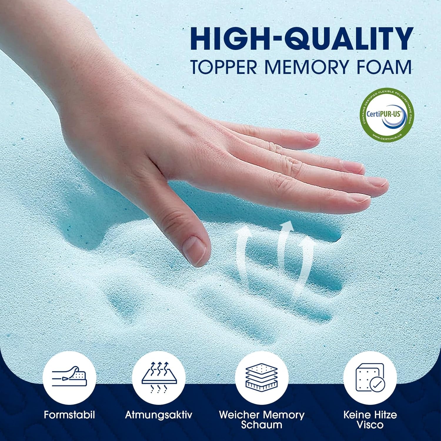 DOPEDIO Traagschuim Matrashoes 140x200 cm - 7.5 cm Hoogte, Ademend & Wasbaar