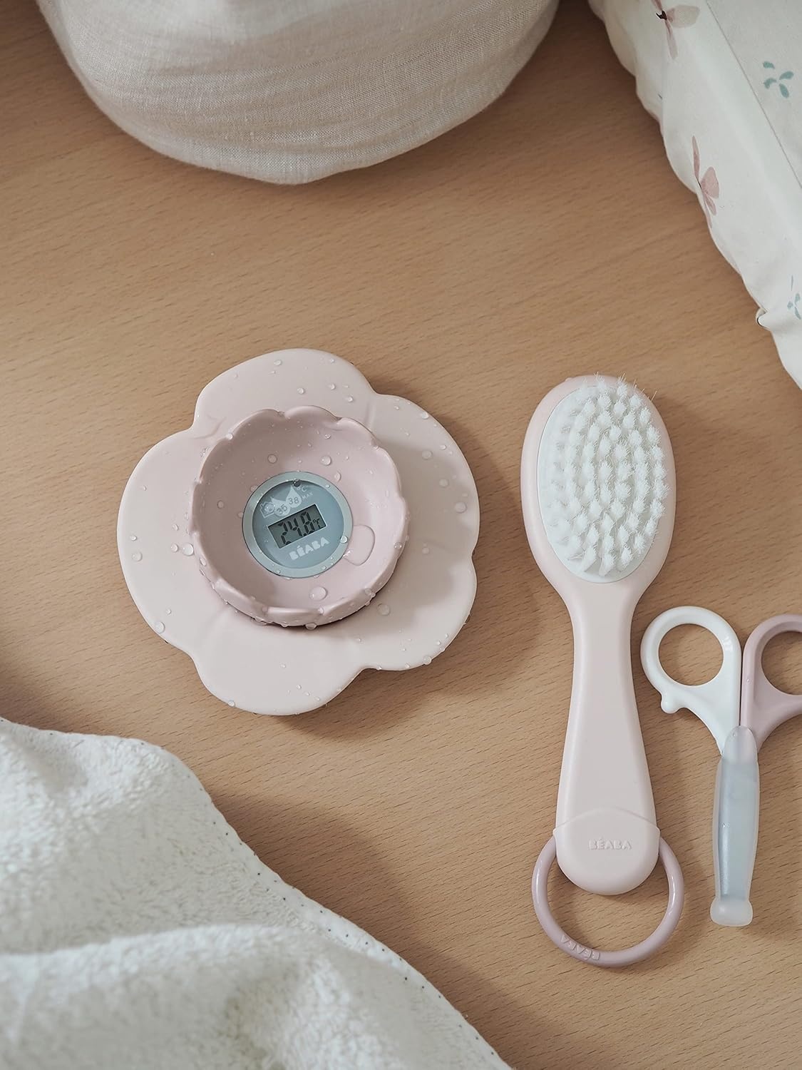 Béaba Lotus Multifunctionele digitale thermometer - Oud Roze
