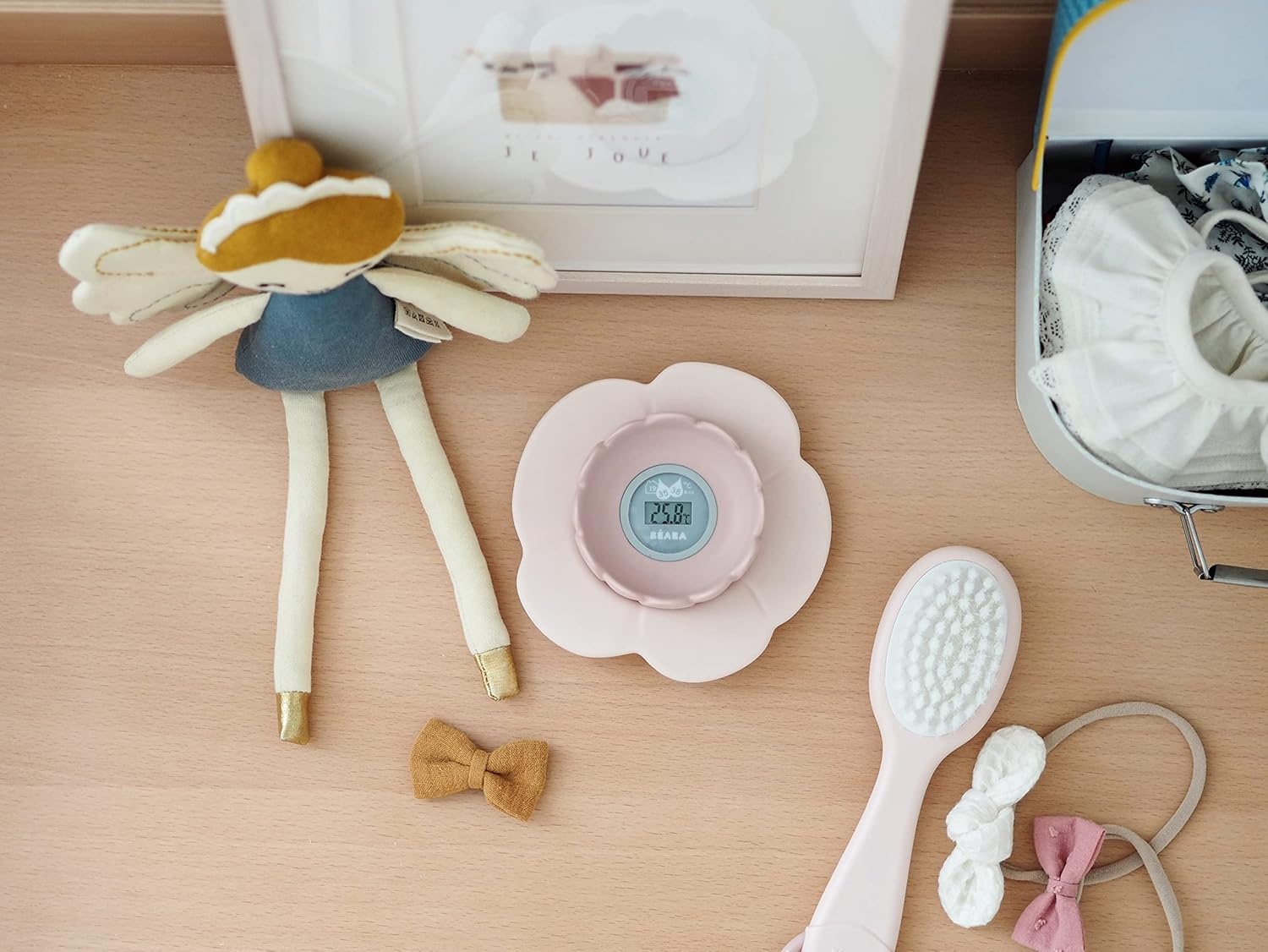 Béaba Lotus Multifunctionele digitale thermometer - Oud Roze
