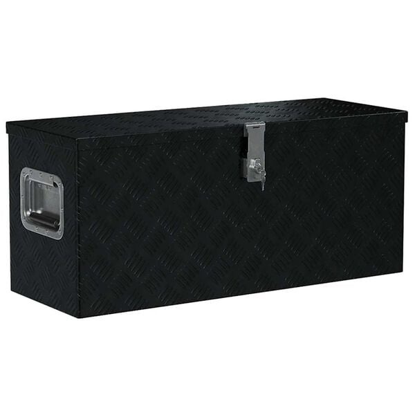 Aluminium Opbergkist 80x30x35cm Zwart - 61% Korting