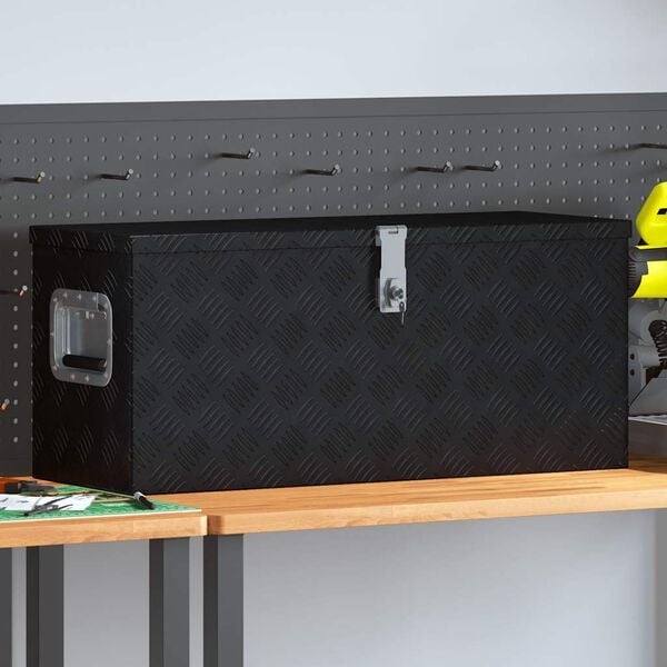 vidaXL Aluminium kist 80x30x35 cm zwart