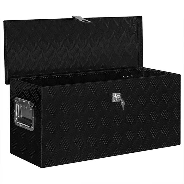 Aluminium Opbergkist 80x30x35cm Zwart - 61% Korting