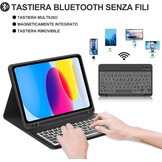 iPad 10e Gen Toetsenbordhoes: Italiaans QWERTY, Verlicht, Zwart