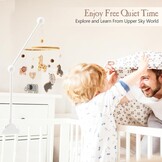 Promise Babe Baby Mobiel Houder Hout Witte Wolken Ontwerp Voor Babybedje Kinderkamer Luiertafel box DIY Baby Mobiel Houder Frame Stang Voor Opknoping Muziekdoos Windgong Bed Bel