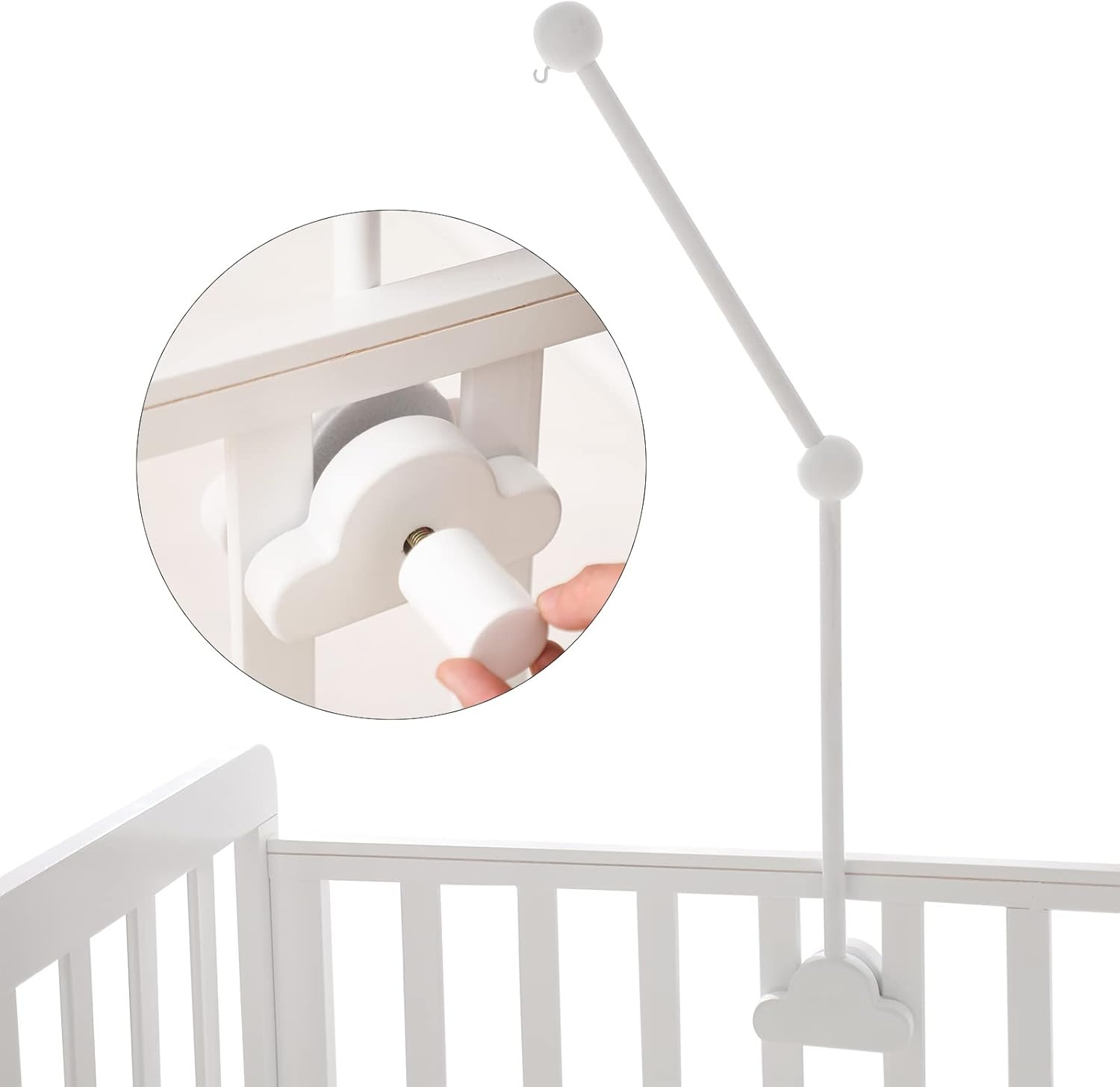 Promise Babe Baby Mobiel Houder Hout Witte Wolken Ontwerp Voor Babybedje Kinderkamer Luiertafel box DIY Baby Mobiel Houder Frame Stang Voor Opknoping Muziekdoos Windgong Bed Bel