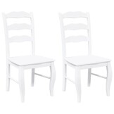 vidaXL Eetkamerstoelen 2 stuks Wit Massief Hout Rubber