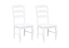 VidaXL Eetkamerstoelen (2 stuks) Wit Massief Rubberhout - 63% Korting