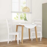 vidaXL Eetkamerstoelen 2 stuks Wit Massief Hout Rubber