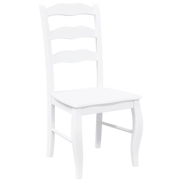vidaXL Eetkamerstoelen 2 stuks Wit Massief Hout Rubber