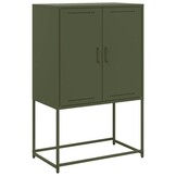 vidaXL Hoge kast 68,5x38,5x107 cm staal olijfgroen