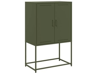 vidaXL Hoge kast 68,5x38,5x107 cm staal olijfgroen