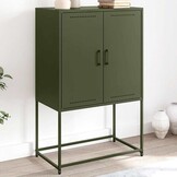 vidaXL Hoge kast 68,5x38,5x107 cm staal olijfgroen
