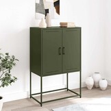 vidaXL Hoge kast 68,5x38,5x107 cm staal olijfgroen