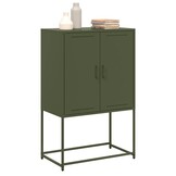 vidaXL Hoge kast 68,5x38,5x107 cm staal olijfgroen