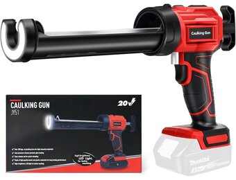 Accu Kartuschenpers Compatibel voor 18V Makita Accu, Elektrische Kartuschenspuit met 4 snelheden en LED-licht, 10oz/300ml, siliconen spuit voor afdichten, spachtelen (zonder accu)