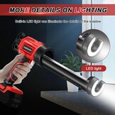 Accu Kartuschenpers Compatibel voor 18V Makita Accu, Elektrische Kartuschenspuit met 4 snelheden en LED-licht, 10oz/300ml, siliconen spuit voor afdichten, spachtelen (zonder accu)