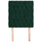 vidaXL Hoofdborden 2 st 80x7x78/88 cm fluweel donkergroen