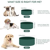 SPUNKYJUNKY Hondenbak Keramisch Dubbel Hondenvoerbak met Bamboe Standaard voor Katten en Honden (400ml, 1-Groen)