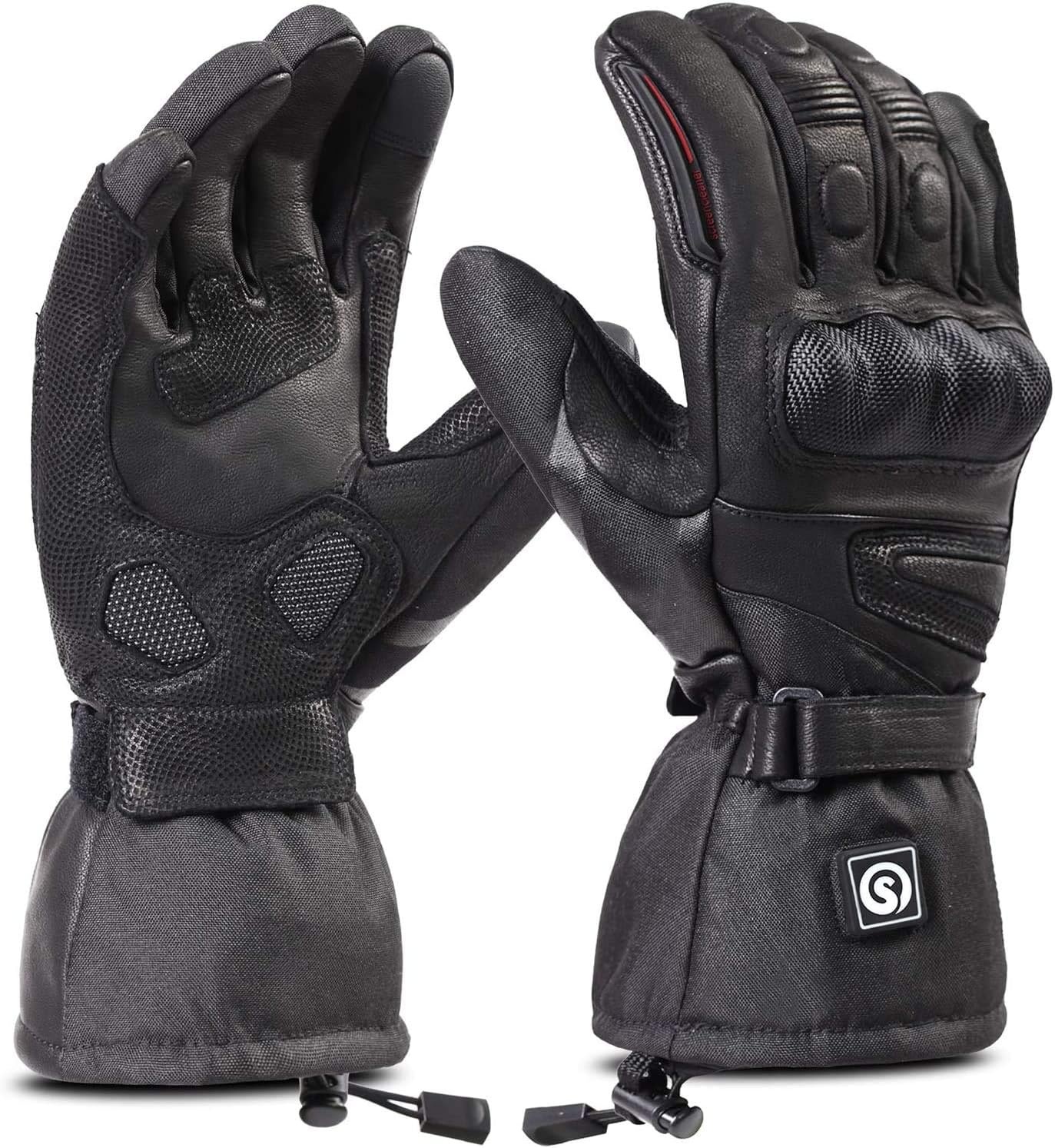 DAY WOLF Verwarmde Motorhandschoenen IPX66 Waterdicht Touchscreen 7.4 V 2200 MAH Elektrische Oplaadbare Batterij voor Winter Fietsen Skiën Fietsen Jacht Vissen Mannen Vrouwen (XXXL)