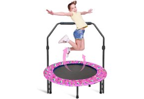 Mini Kinder Trampoline Roze | 91 cm | Opvouwbaar | Binnen & Buiten | 40% Korting