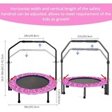 Trampoline voor kinderen, diameter 91 cm, mini-fitnesstrampoline met schuimrubberen handgreep en veiligheidsvulling, kleine opvouwbare trampoline voor binnen en buiten, tuintrampoline voor jongens en