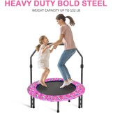 Trampoline voor kinderen, diameter 91 cm, mini-fitnesstrampoline met schuimrubberen handgreep en veiligheidsvulling, kleine opvouwbare trampoline voor binnen en buiten, tuintrampoline voor jongens en