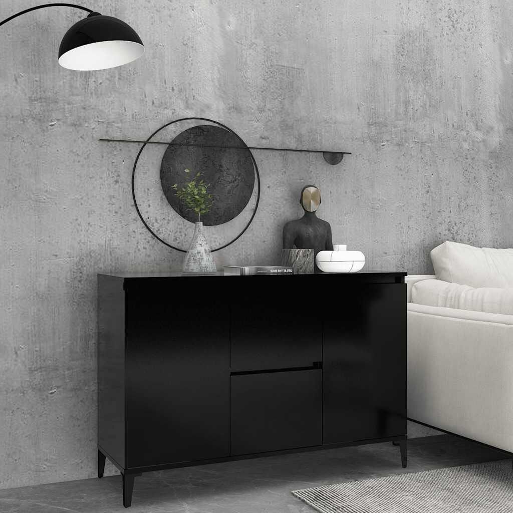 vidaXL Dressoir 104x35x70 cm bewerkt hout zwart