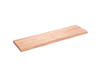 vidaXL Wastafelblad 180x50x(2-6) cm behandeld massief hout lichtbruin