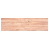 vidaXL Wastafelblad 180x50x(2-6) cm behandeld massief hout lichtbruin