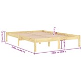 vidaXL Bedframe massief grenenhout 200x200 cm