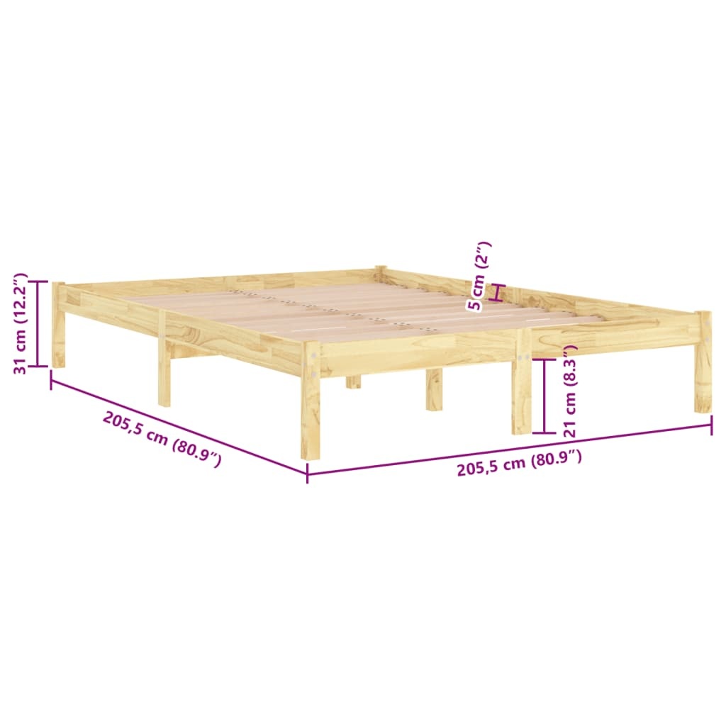 vidaXL Bedframe massief grenenhout 200x200 cm