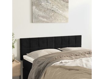 vidaXL Hoofdborden 2 st 72x5x78/88 cm fluweel zwart