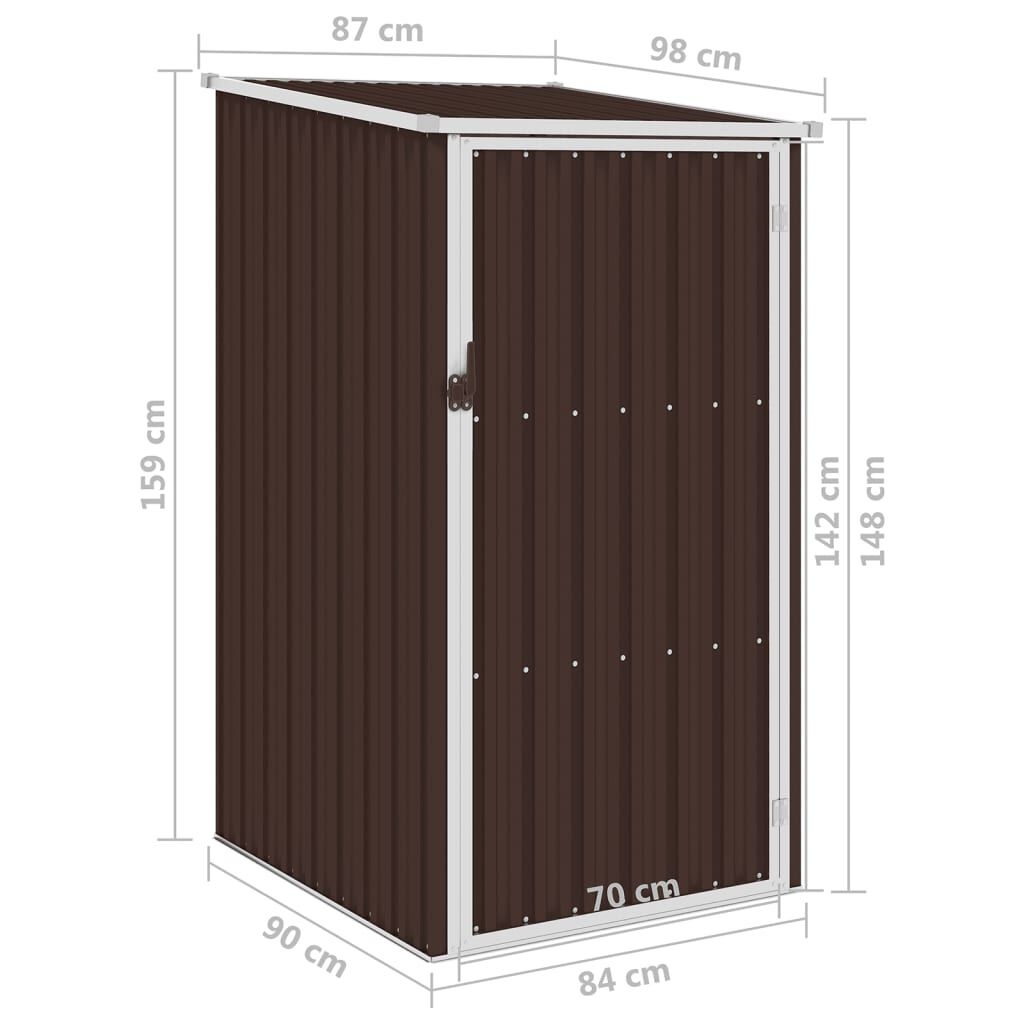 vidaXL Tuinschuur 87x98x159 cm gegalvaniseerd staal bruin