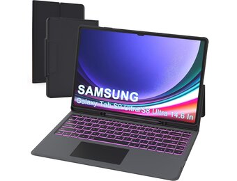 Toetsenbordhoes met Touchpad en Verlicht AZERTY Toetsenbord voor Samsung Galaxy Tab S9/S8 Ultra 14.6 inch