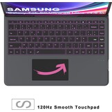 Toetsenbordhoes met Touchpad en Verlicht AZERTY Toetsenbord voor Samsung Galaxy Tab S9/S8 Ultra 14.6 inch