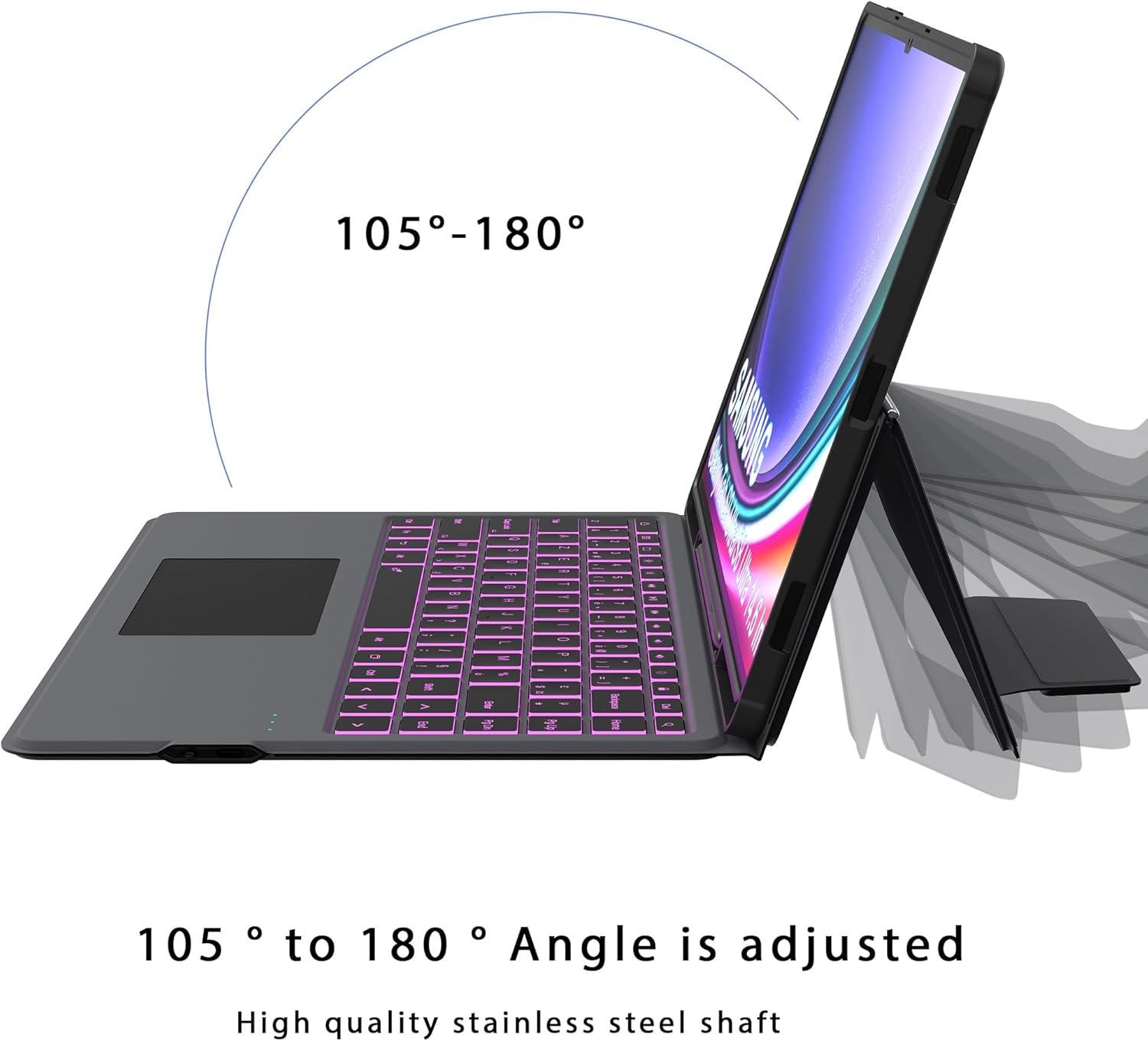 Toetsenbordhoes met Touchpad en Verlicht AZERTY Toetsenbord voor Samsung Galaxy Tab S9/S8 Ultra 14.6 inch