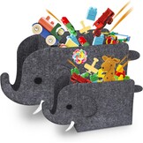 2 stuks opbergdozen voor kinderen, vilten opvouwbare speelgoedkist, organizer, mand in olifantenvorm, opbergdozen voor kinderkamer, opbergdozen van stof, wasmand voor thuis