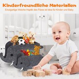 2 stuks opbergdozen voor kinderen, vilten opvouwbare speelgoedkist, organizer, mand in olifantenvorm, opbergdozen voor kinderkamer, opbergdozen van stof, wasmand voor thuis