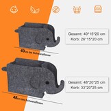 2 stuks opbergdozen voor kinderen, vilten opvouwbare speelgoedkist, organizer, mand in olifantenvorm, opbergdozen voor kinderkamer, opbergdozen van stof, wasmand voor thuis